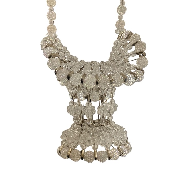 Vintage Bead & Safety Pin Basket Clear Pearlized Beads - Picture 3 of 11